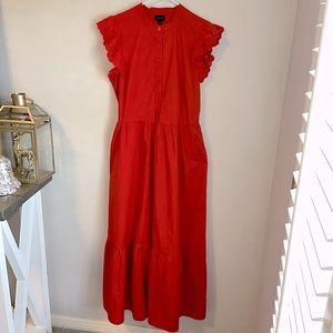 red flowy spring dress